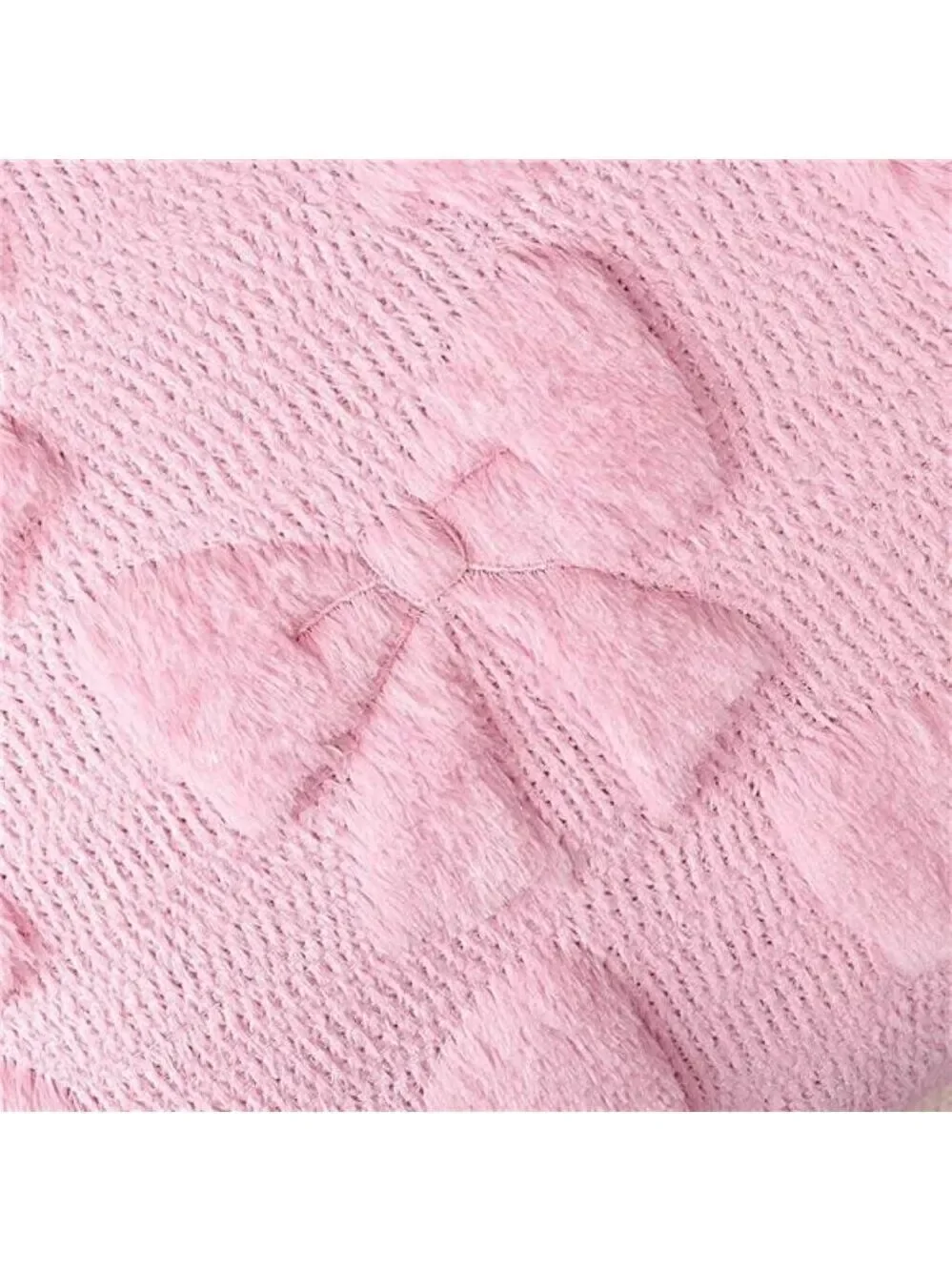 Pink Bow Pillow Covers 18x18 Set of 2 Plush Faux Fur Coquette Christmas Cushion